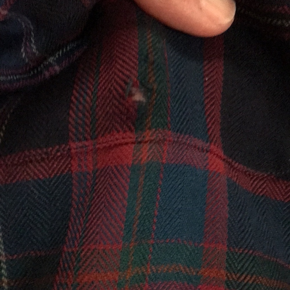 Sir Pendleton pure virgin wool button up shirt men’s XL plaid blue red•FLAW - Picture 4 of 12